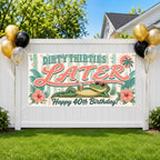 Funny 40th Birthday Banner, Later Gator Sign, Luau Backdrop