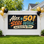 Funny 50th Birthday Banner, Celsius Joke Sign, Men Party Backdrop