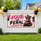 Raccoon 4th Birthday Banner