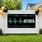 Doctor Retirement Banner, EKG Medical Sign, Office Farewell Backdrop