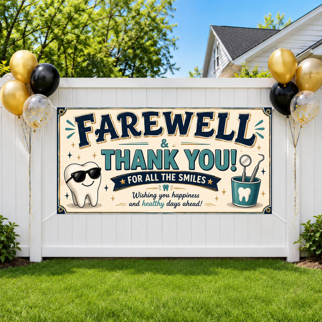 Farewell Smiles Retirement Banner