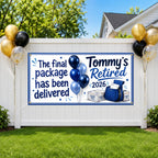 Retirement Banner, Mail Carrier Retirement Party Sign, Delivered Backdrop