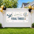 3rd Birthday Airplane Banner, Three Year Old Aviation Birthday Sign for Little Pilot