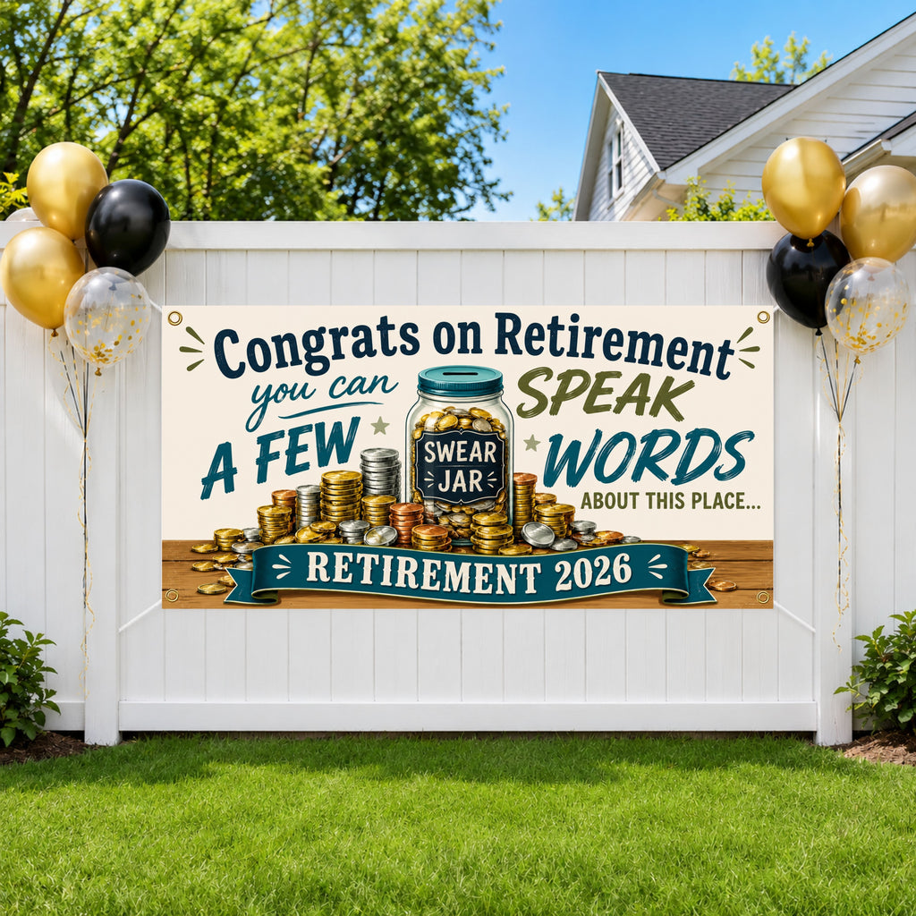 Funny Retirement Banner, Coworker Farewell Sign, Office Party Decor
