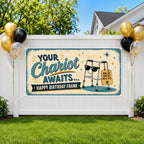 Over the Hill 50th Birthday Banner, Funny Hill Sign, Party Backdrop
