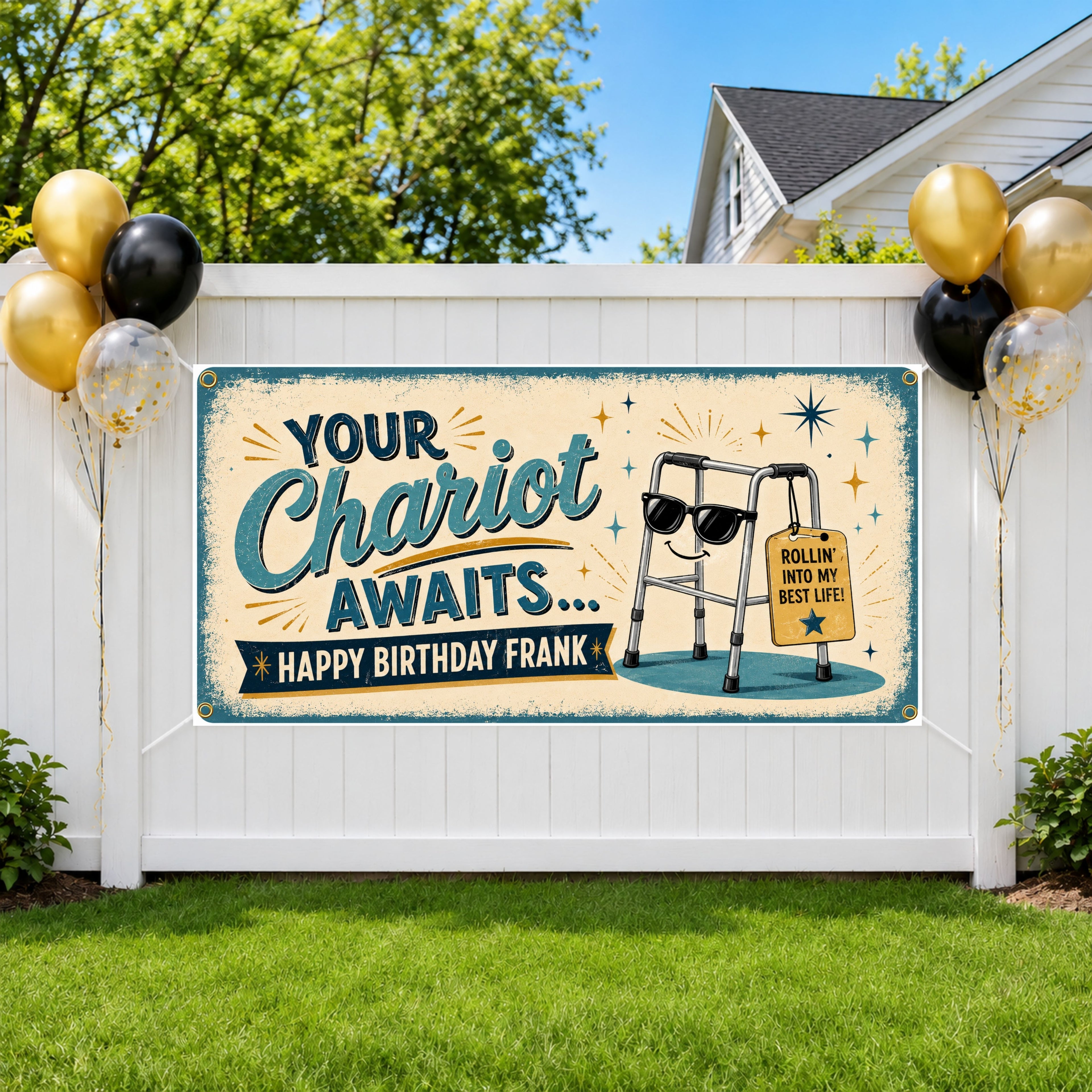 Over the Hill 50th Birthday Banner, Funny Hill Sign, Party Backdrop