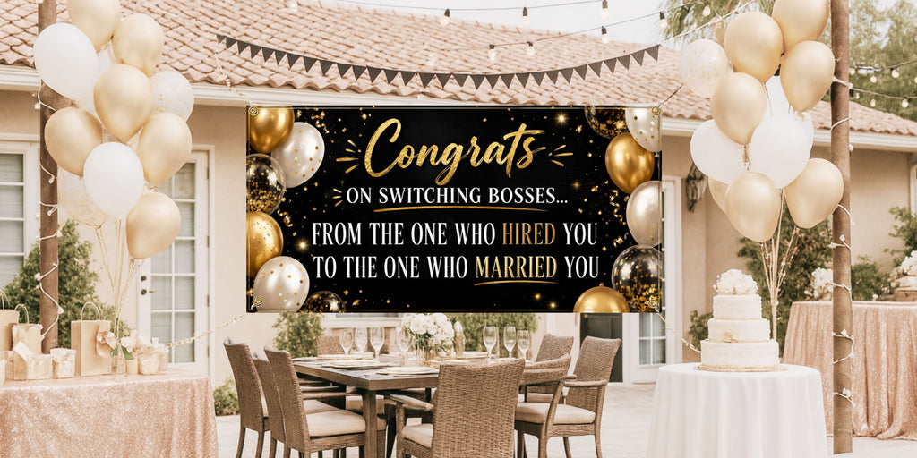 Funny Retirement Banner for Husband | Coworker Retirement Party Decor