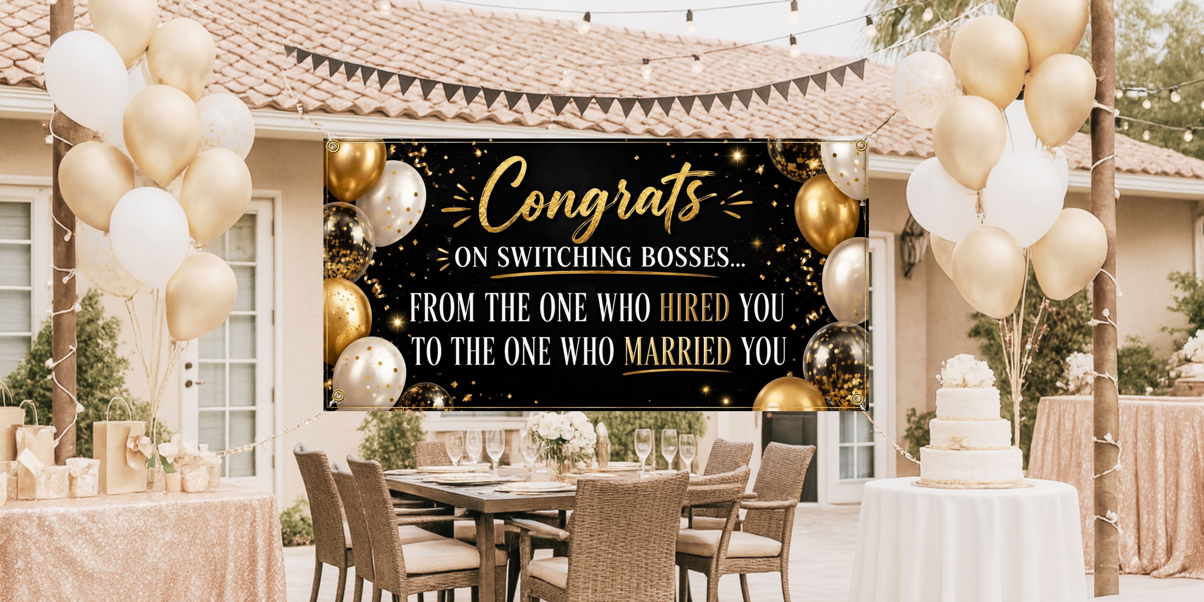 Funny Retirement Banner for Husband | Coworker Retirement Party Decor
