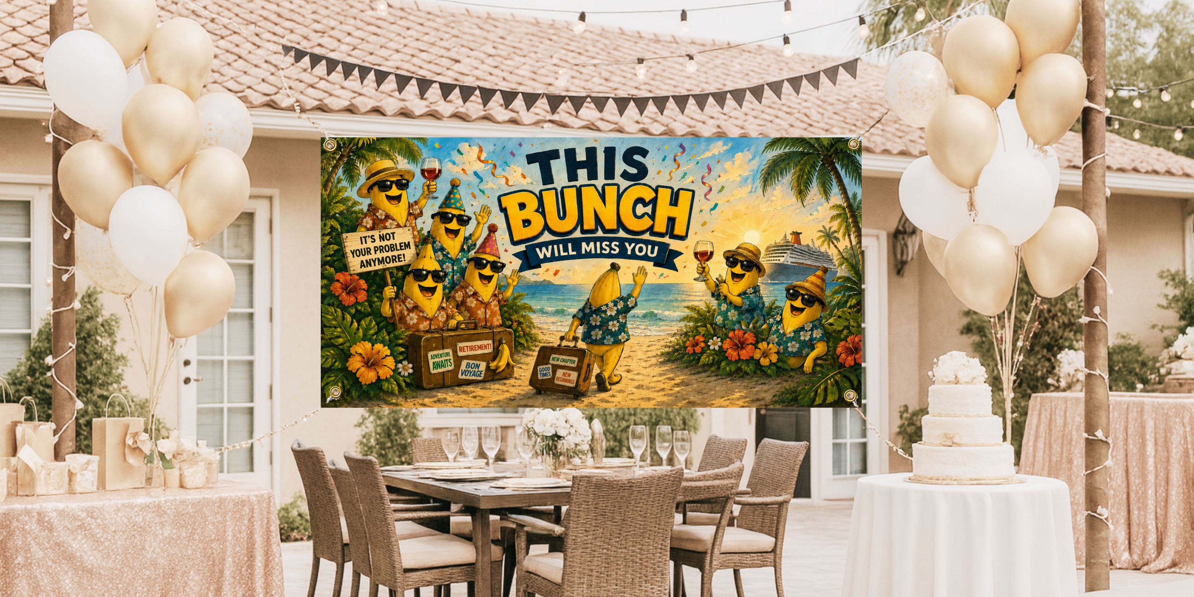 Funny Retirement Party Banner, Retirement Decor, Coworker Goodbye Farewell Sign