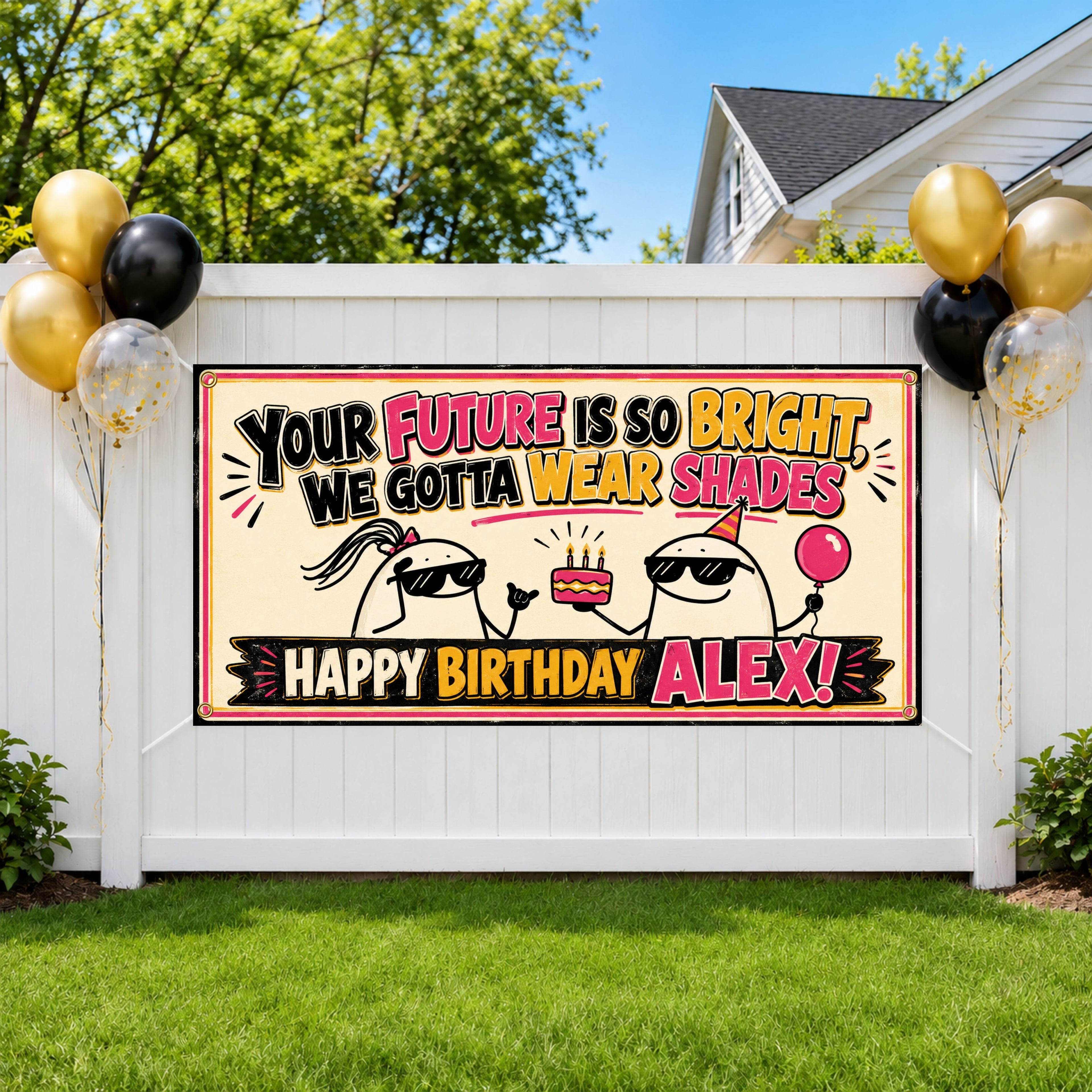 Funny Birthday Banner, Bright Future Party Sign, Kids Photo Backdrop