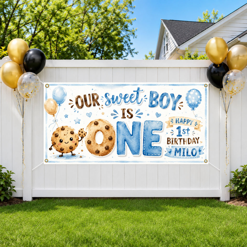 Cookie 1st Birthday Banner