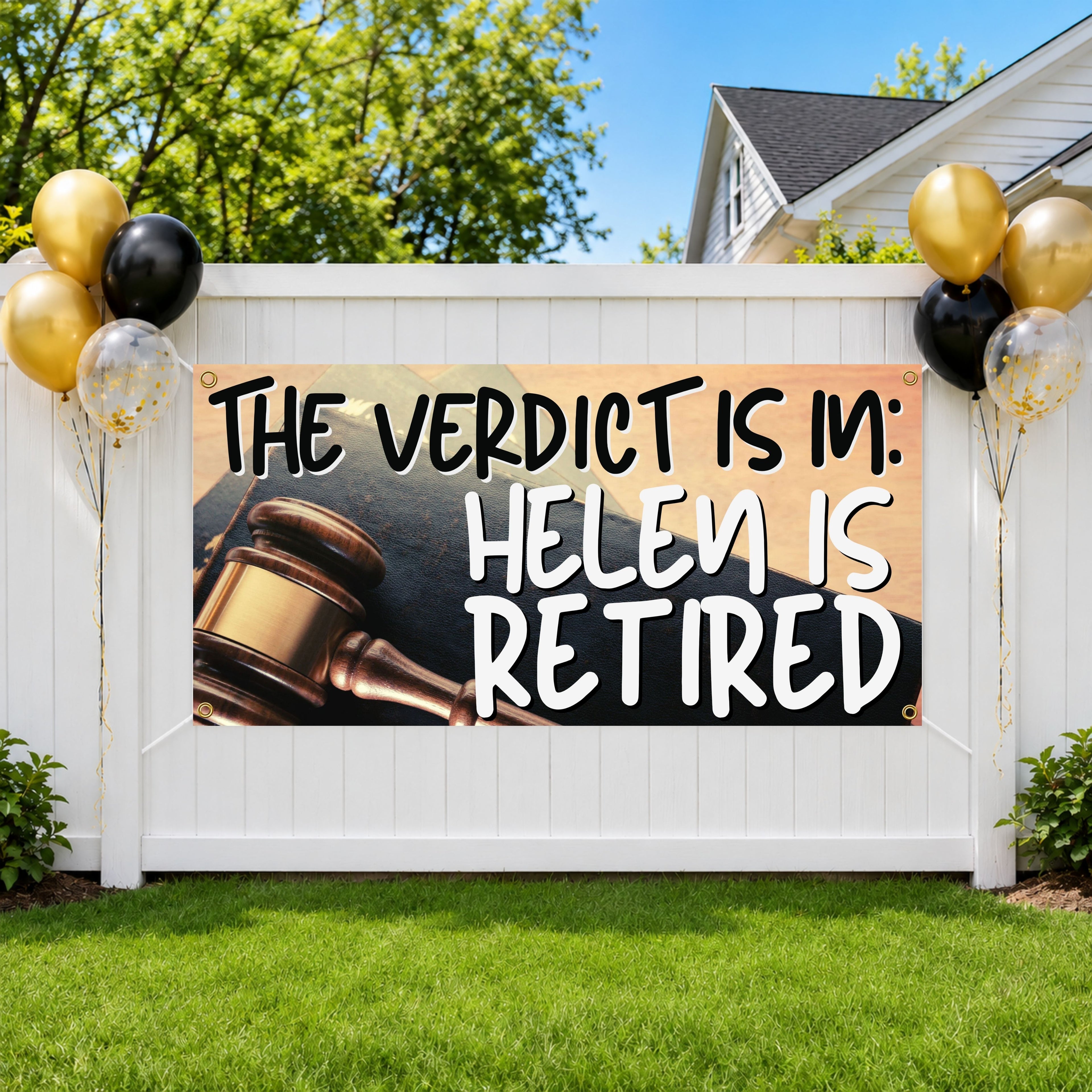 Funny Retirement Banner, Judge Retirement Party Sign, Courtroom Decor