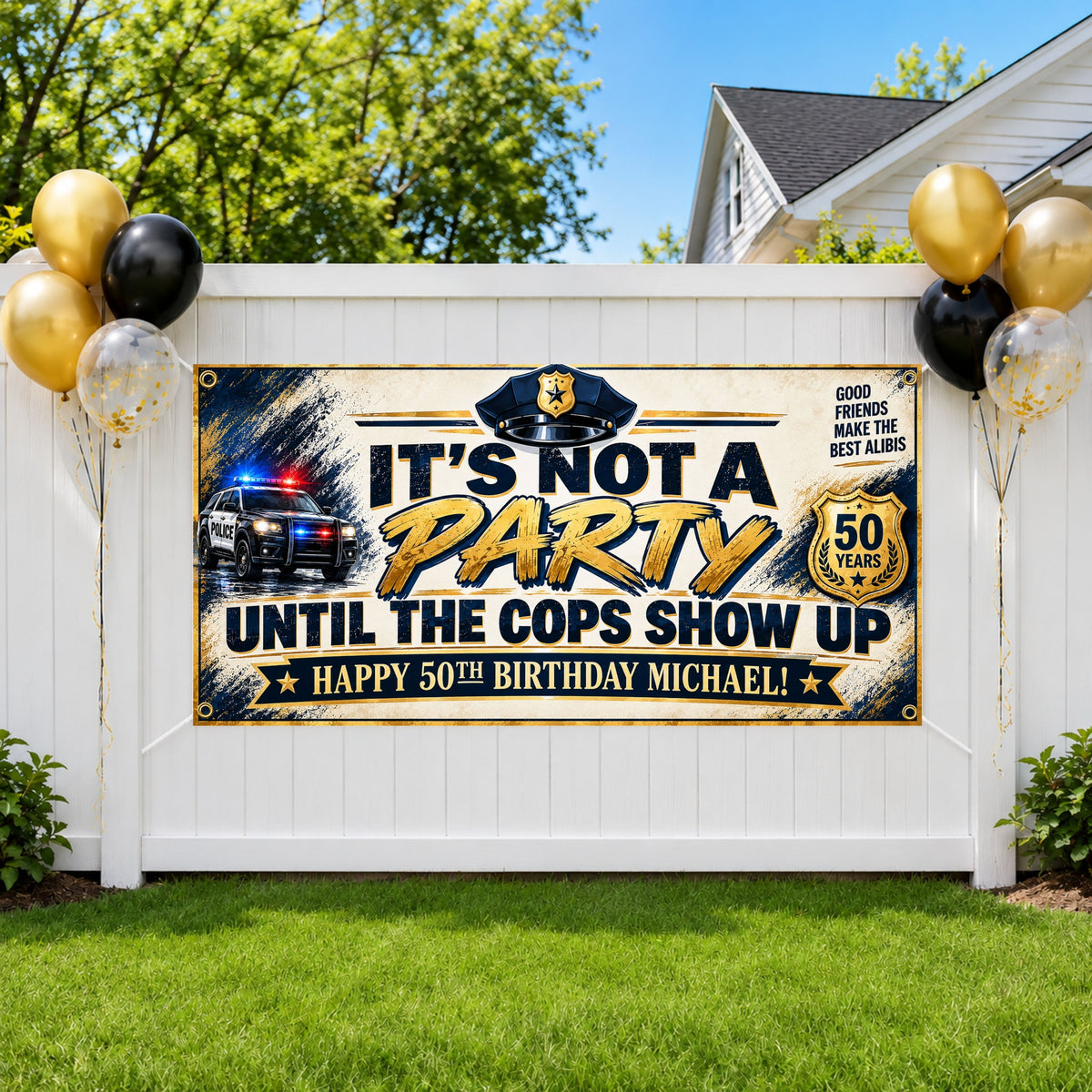 Police 50th Birthday Banner
