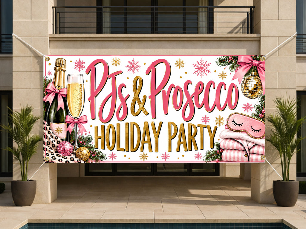 Pajamas Prosecco Holiday Banner