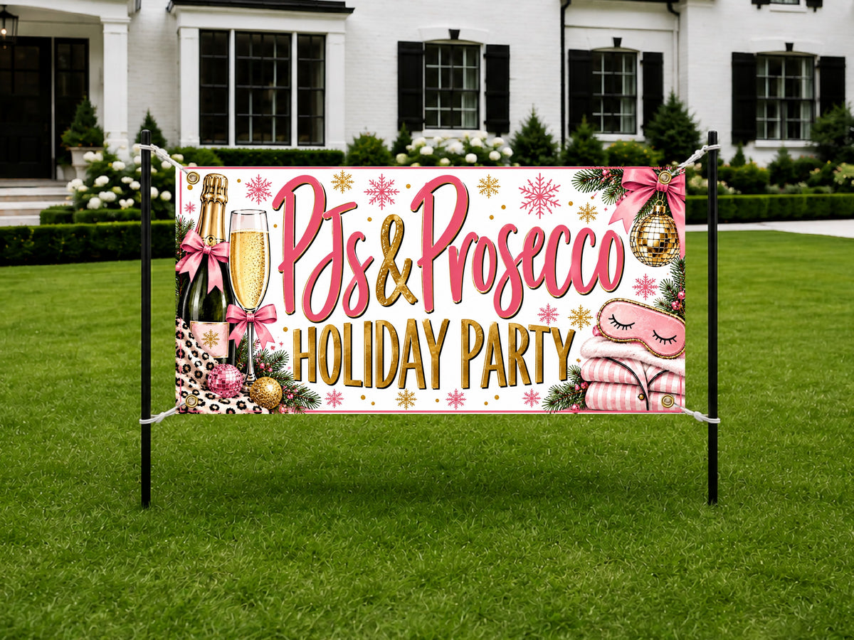 Pajamas Prosecco Holiday Banner