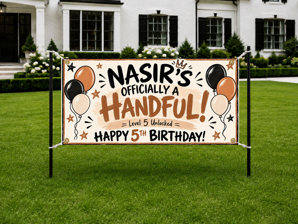 Balloon 5th Birthday Banner