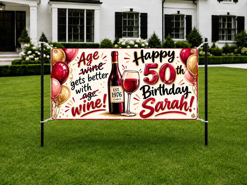 Age Gets Better Wine Banner