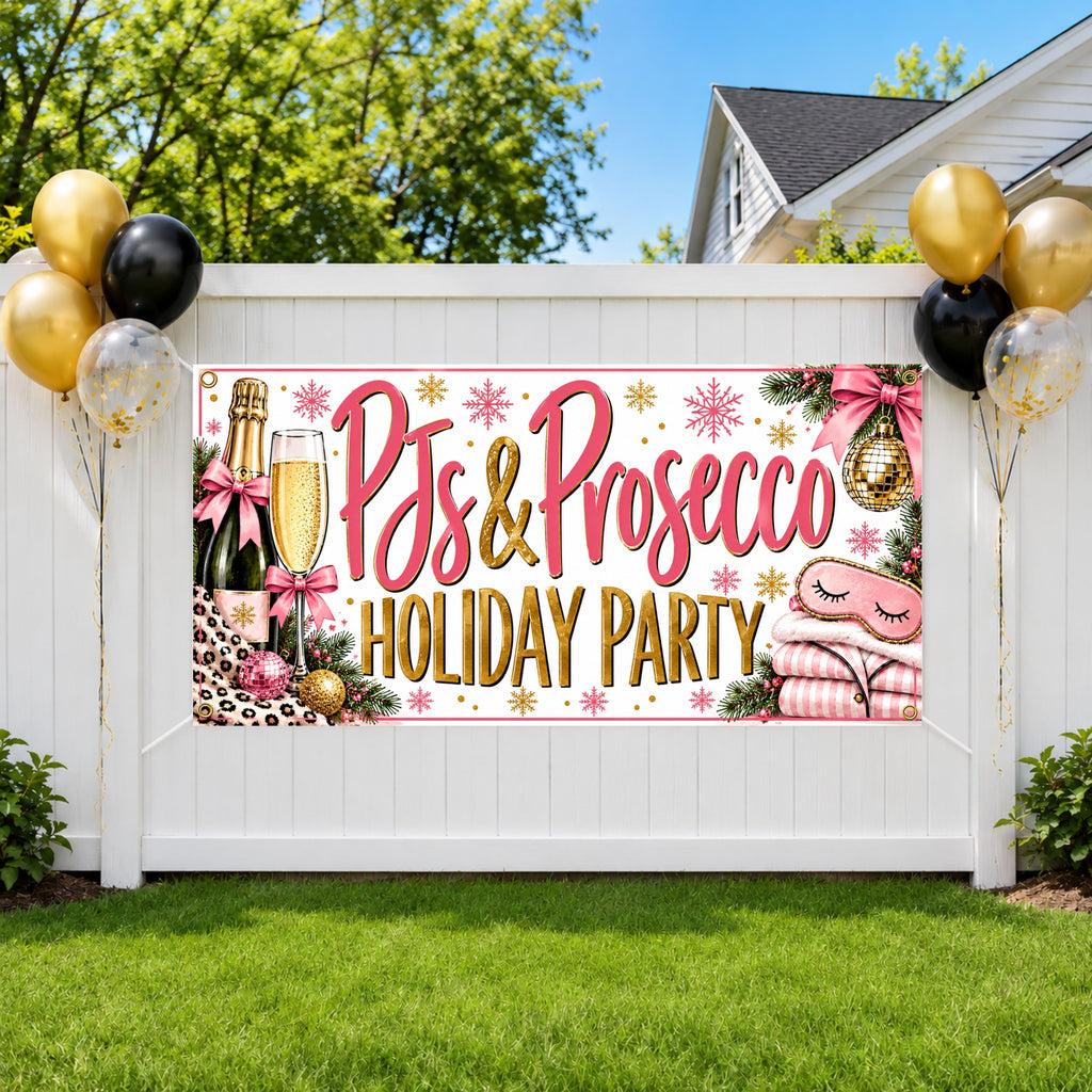 Pajamas Prosecco Holiday Banner