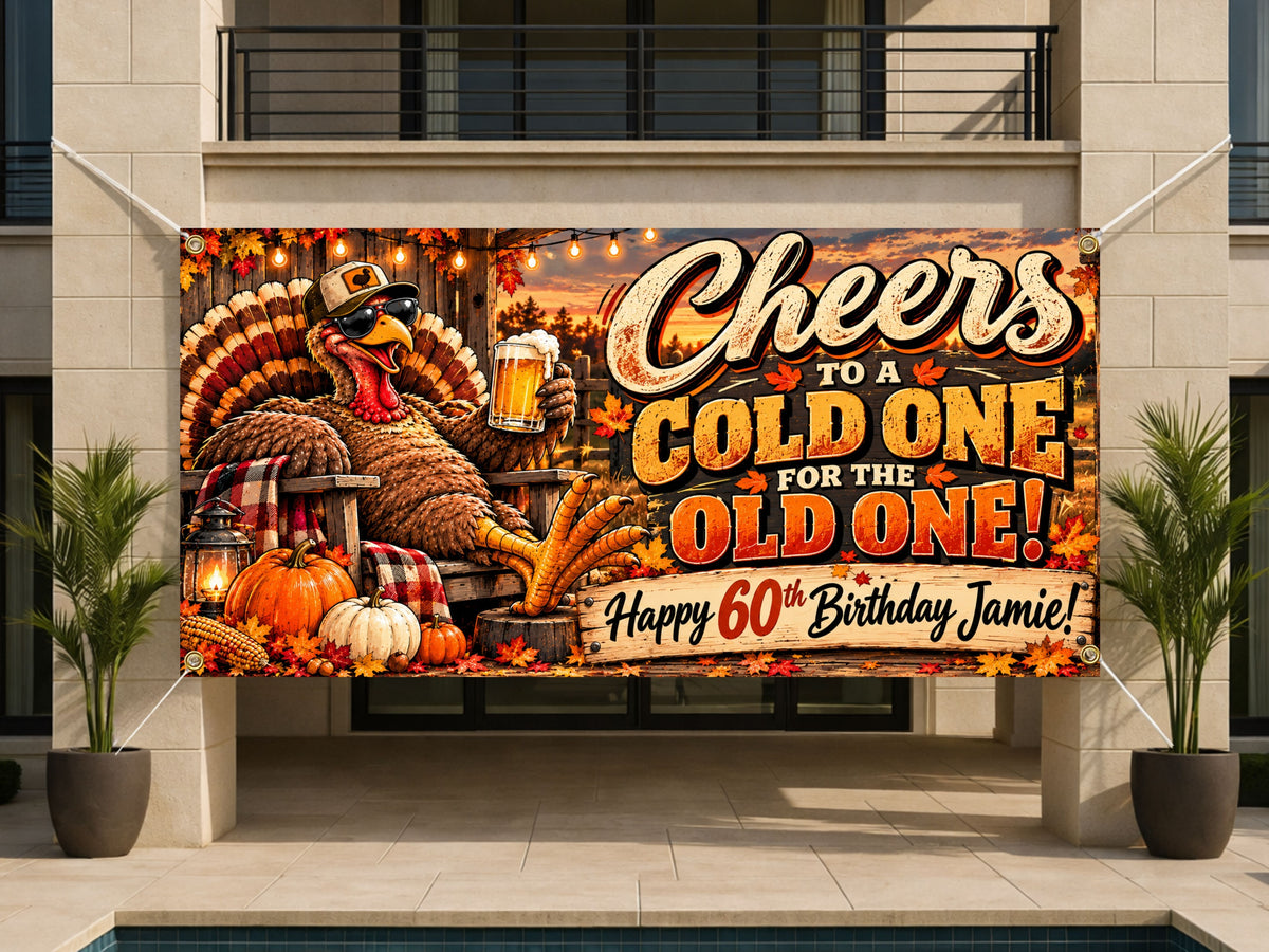 Beer Toasting Turkey 60th Banner