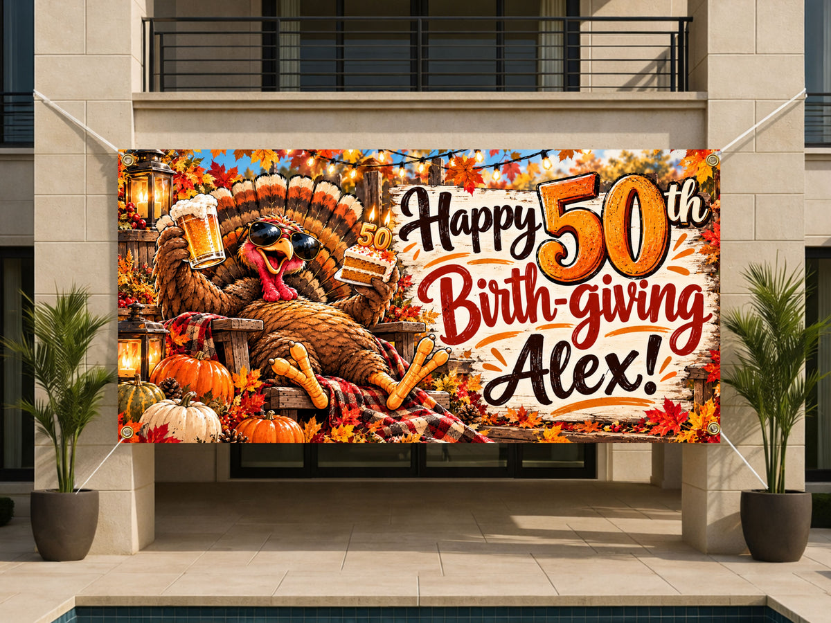 Thanksgiving Birthday 50th Banner