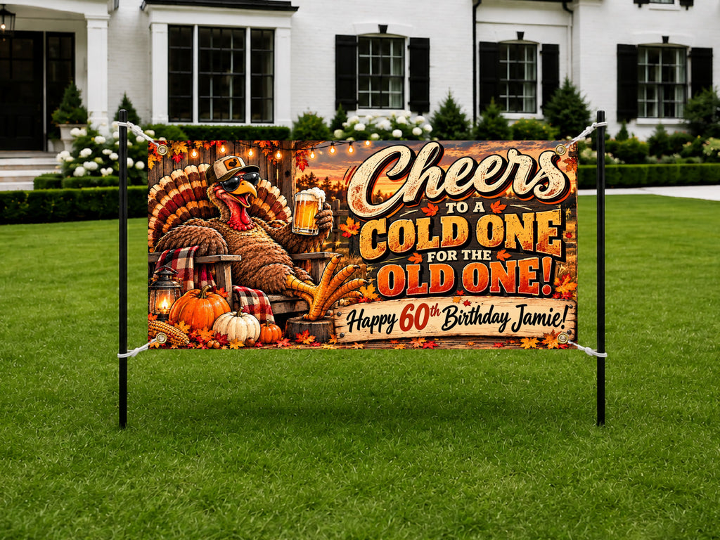 Beer Toasting Turkey 60th Banner