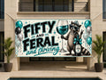 Fifty Feral Raccoon Birthday Banner
