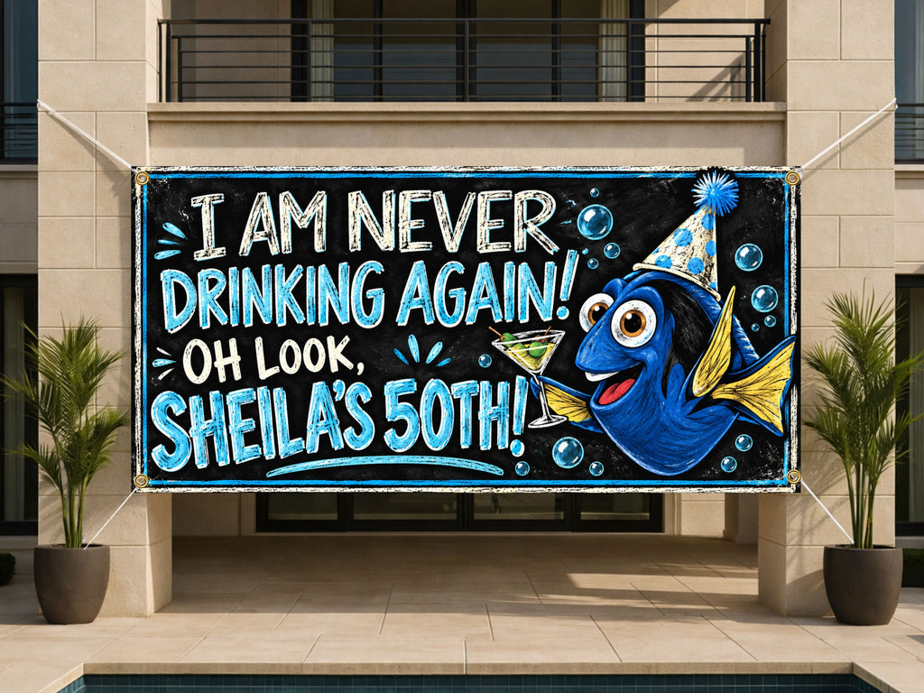 Never Drinking Again 50th Banner