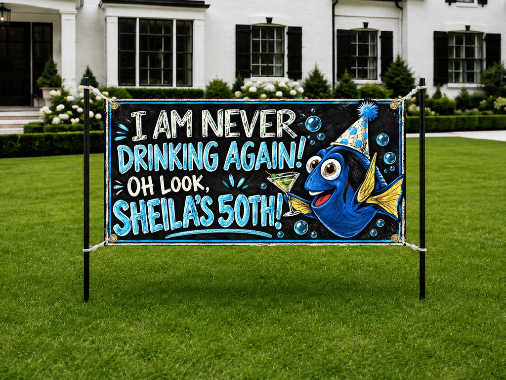 Never Drinking Again 50th Banner