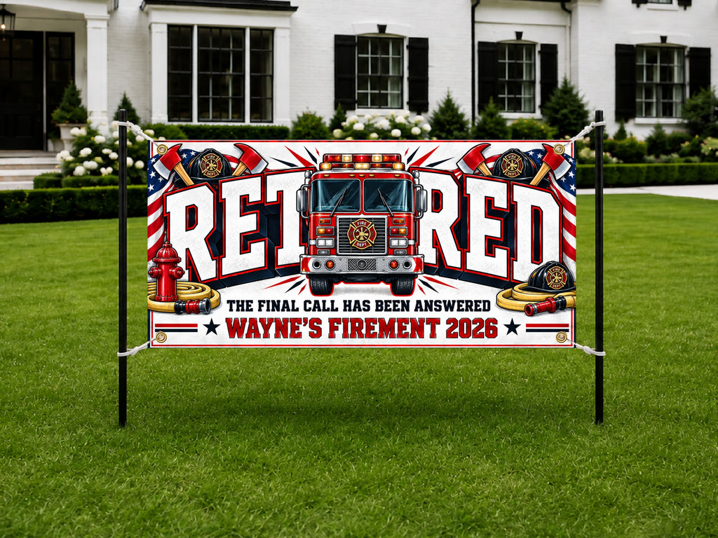 Firefighter Retirement Party Banner