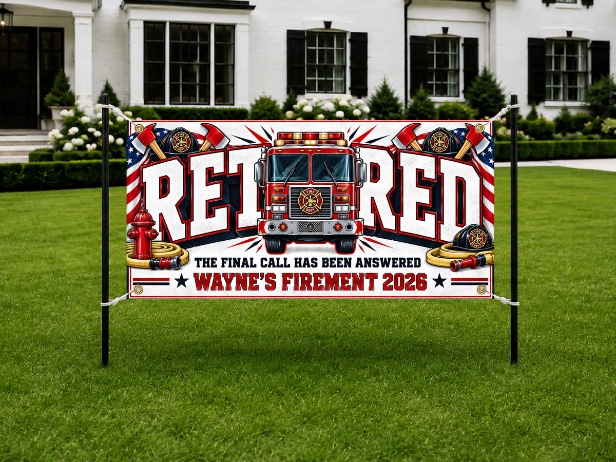 Firefighter Retirement Party Banner