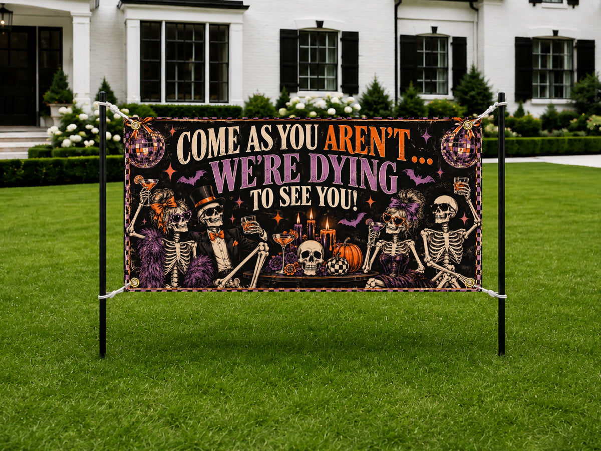 Skeleton Halloween Party Banner