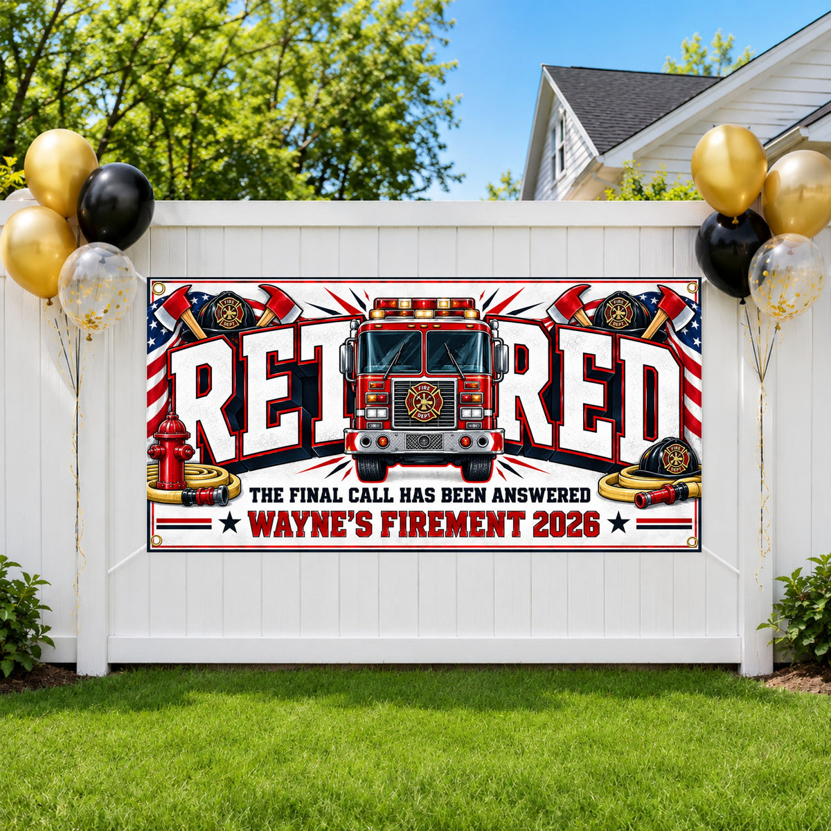 Firefighter Retirement Party Banner