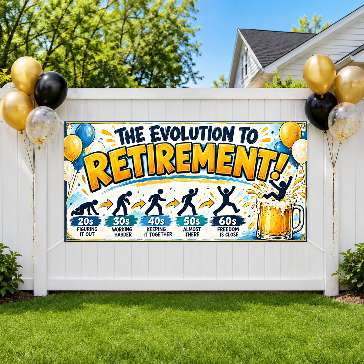 Evolution to Retirement Party Banner