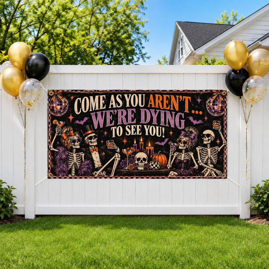 Skeleton Halloween Party Banner