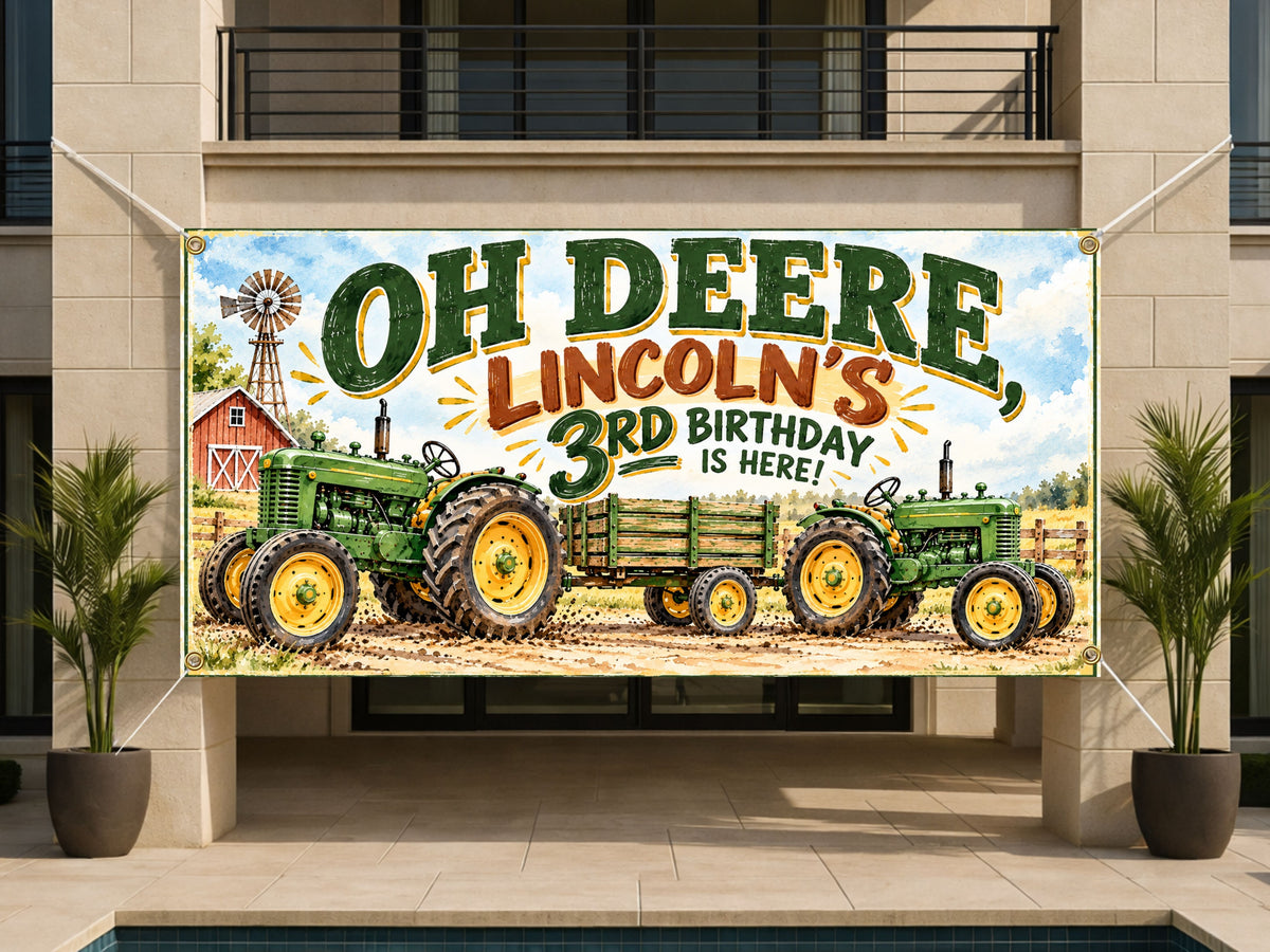 Tractor 3rd Birthday Banner