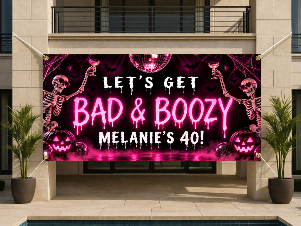 Skeleton 40th Birthday Banner