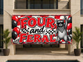 Four Feral Raccoon Birthday Banner