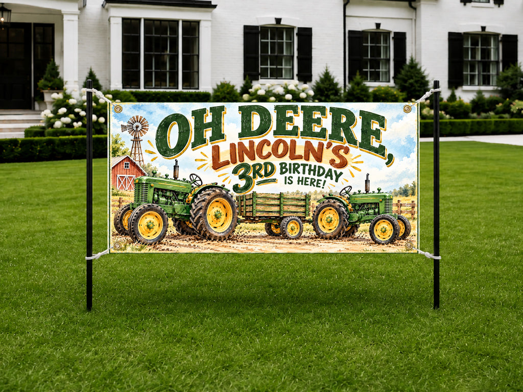 Tractor 3rd Birthday Banner
