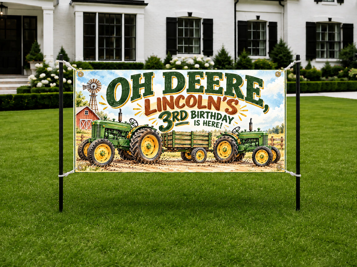 Tractor 3rd Birthday Banner