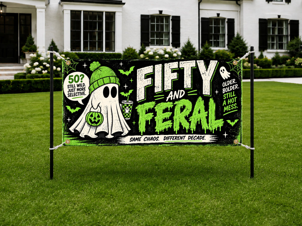Feral Ghost 50th Birthday Banner