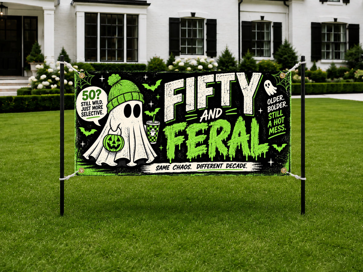 Feral Ghost 50th Birthday Banner