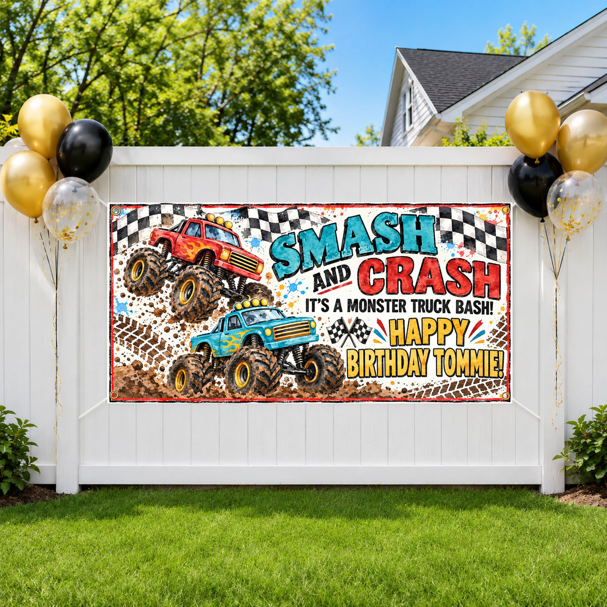 Monster Truck Birthday Banner